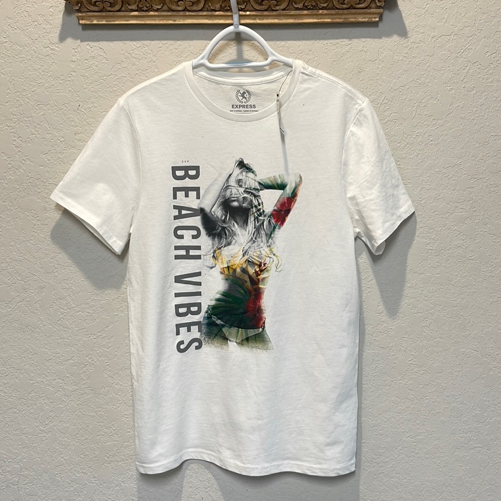 Express (Small) White Graphics T-shirt
